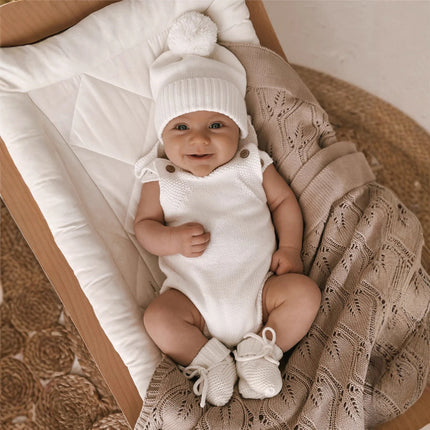 Custom Name Baby Sleeveless Knit Bodysuit + Hat 2pcs Set Cute Newborn Boy Girl Cotton Knit Jumpsuit Toddler Sweater Outfits