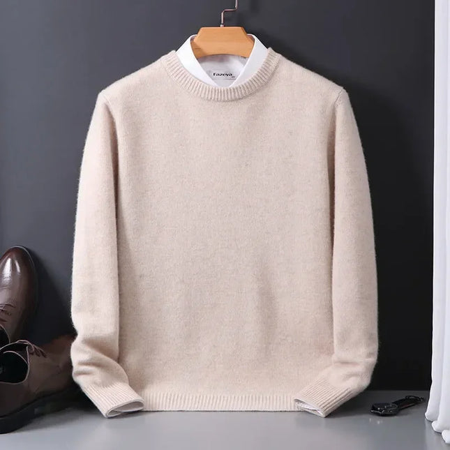 2026 Cashmere Sweater O-neck Pullovers Men's Loose Oversized M-3XL Knitted Bottom Shirt Autumn Winter New Korean Casual Men Top