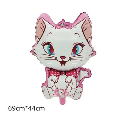 Marie Cat Balloons The Aristocats Party Decoration Cartoon Princess Happy Birthday Banner Tableware Pet Cake Topper Background