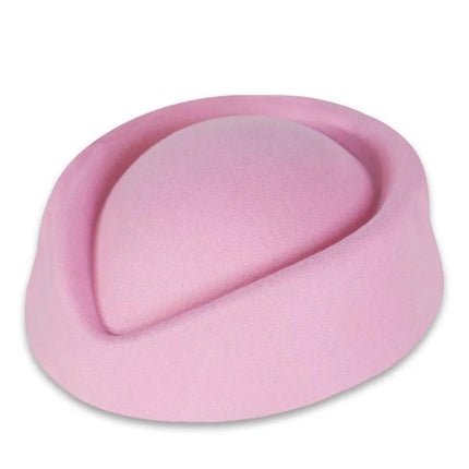New British Retro Top Hats Formal Concave Top Felt Beret Solid Flight Attendant Hat Women Headwear