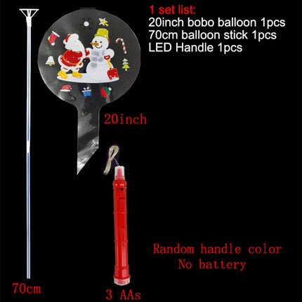 5-30pcs LED Bobo Balloons Santa Claus Transparent LED Light Up Balloons Glow Bubble Balloons New Year Christmas Party Decoration