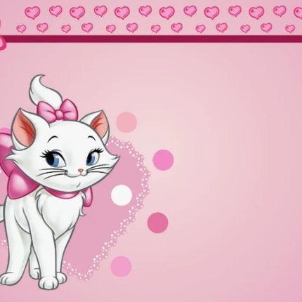 The Aristocats Photography Backdrop For Birthday Party Supplies Marie Photo Backgrounds Pink Marie Cat Theme Baby Shower Banner