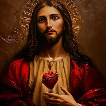Christian Religious Jesus And Virgin Mary Sacred Heart Canvas Painting Catholic Holy Child Jesus Art Poster Christian Home Decor