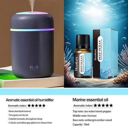 300ml Aromatherapy Diffuser Humidifier Air Purifier Car Home Use Seven-color Light Aromatherapy Essential Oil