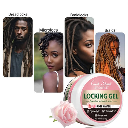9.5oz Braids Locking Gel Twist & Lock Braid Conditioner Strong Hold Non Greasy Dreadlocks Moisturizer Rose Water Treatment Cream