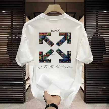 2026 New Fashion Street High-Quality Flower Patterned Men's and Women's T-Shirts - Loose Fit, 100% Cotton Short Sleeves