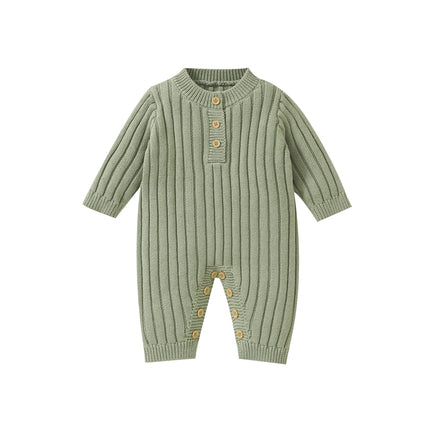 Newborn Baby Rompers Knitted Infant Boy Girl Jumpsuit Long Sleeve Autumn Toddler Bebes Clothes Fashion Solid 0-18M Overalls Warm