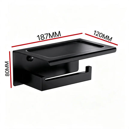Matt Black 304Stainless Steel 2/4/6 Hook Toilet Brush Holder Toilet Paper Holder Towel Bar Rail Rack Hanger Hook Hardware Set
