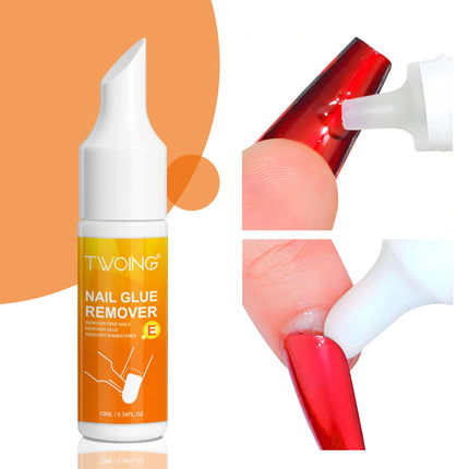 TWOING False Nail Tips Solid Adhesives Gel Remover Nail Liquid Easy To Soften Remover Press On Nails Gel Fake Tips Remover Tools