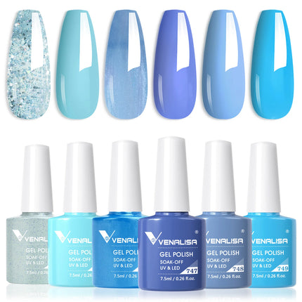 Venalisa Nail Gel Polish Kit HEMA TPO FREE Nude Pink Color Collection Self Leveling Full Coverage Nail Manicure Set 6Pcs Kit