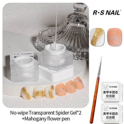 RS NAIL 5g Semi-solid Spider Wire Gel Nail Polish Transparent Wire Drawing Gel Painting Glue DIY Magic Mirror Powder UV Varnish