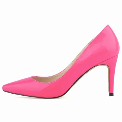 Large Size Women Pumps Classic Pointed Toe High Heels Sexy 9cm Stilettos Female Elegant Comfort Ladies Red Wedding Party Shoes