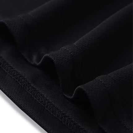 Men's letter-print T-shirt - Casual round-neck short-sleeved shirt - Striped sleeve sport shirt - Fashion T-shirt