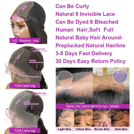 13x6 Hd Lace Frontal Wigs Glueless Human Hair Short Bob Wigs Body Water Wave Lace Front Wigs Brazilian Virgin Hair Natural Black