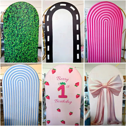 Personalized Arch Backdrop Cover One-Sided Printed for Birthday BabyShower Wedding  Elastic Fabric Event Party Decor Supplies