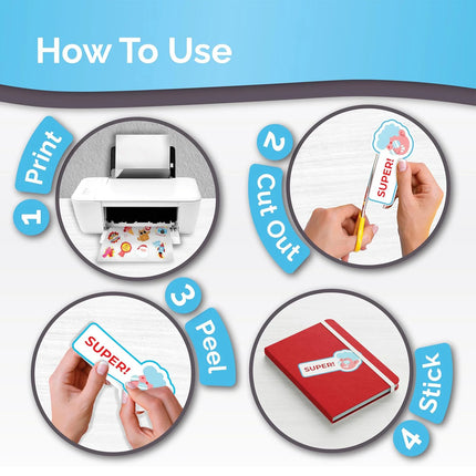 10 Sheets Glossy White Vinyl Sticker Sheets - A4 Size (8.3 x 11.7 inches), Self-adhesive, Waterproof, Inkjet & Laser Printing