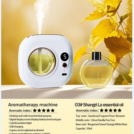 Rechargeable automatic aroma diffuser, essential oil diffuser, aroma essential oil, hotel bathroom aroma machine gift