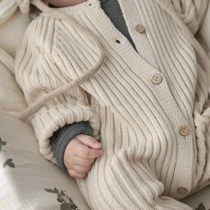 Ircomll Infant Jumpsuits Knitted Solid Color O'neck Baby Boys&Girls Romper Bodysuit Baby Clothes For Toddler Boy&Girl 0-24m