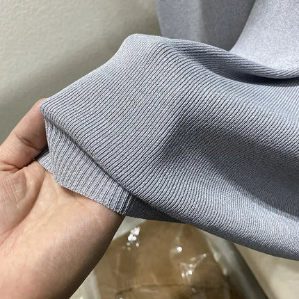 Women's T-shirt Summer O Neck Knitted Fashion Woman Blouse 2026 Short Sleeve Tees Solid Color Ice Silk Oversized T-shirt Women