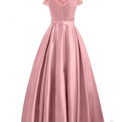 Elegant Gorgeous Pink turquoise Ruffle Sleeve Party Satin Long Dress Lace Prom Gowns Wedding Lady Autumn Evening Maxi Dresses