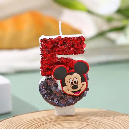 Hot Mickey Minnie Mouse  CandleHappy Birthday Number 0-9 Candles Cartoon Cake Cupcake Topper Party Decoration Supplies DIY Gifts