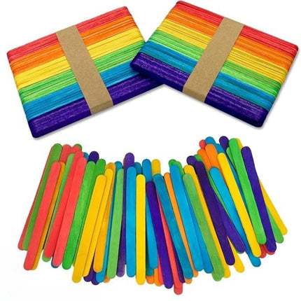 50-500Pcs Colored Ice Cream Popsicle Stick Wooden Popsicle Sticks for Crafts Handmade DIY Resin Mold Wood Ice Pop Sticks