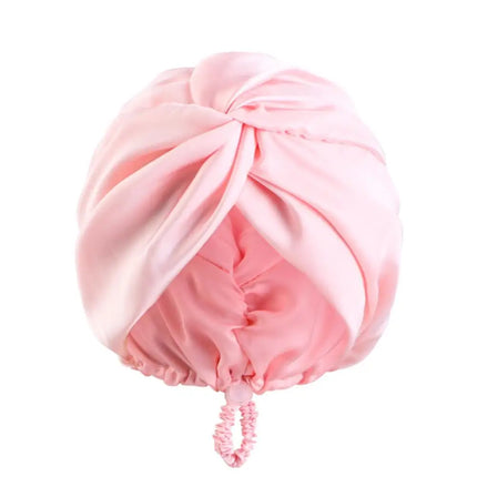 Pure Silk Turban Bonnets For Women Satin Sleeping Bonnet Hat Double Layer Twisted Hair Wrap Adjustable Silk Headwrap Hair Bonnet