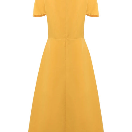 ZANZEA Elegant Women's Party Dresses Summer Fashion Square Neck Short Petal Sleeve Midi Dress Designer Wedding Guest Clothes