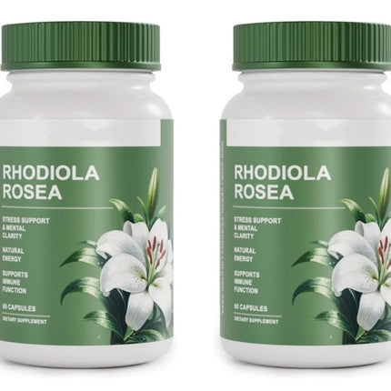 Rhodiola Rosea Capsules for Stress Support, Mental Clarity and Focus, Natural Energy Boost, Immune Function Support 60 Capsules