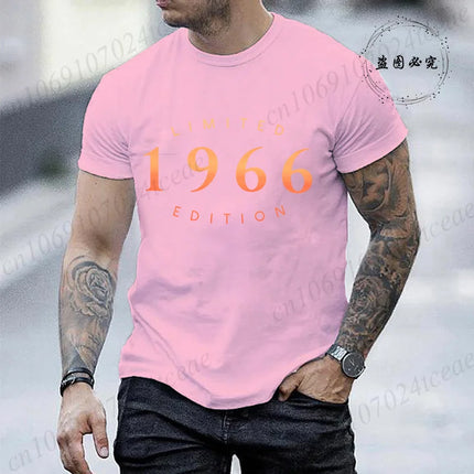60th Birthday T Shirt,Limited Edition 60th Tee,Perfect Birthday 1966 Gift for Her Him, Men's Birthday Party Tops Tees T-Shirts
