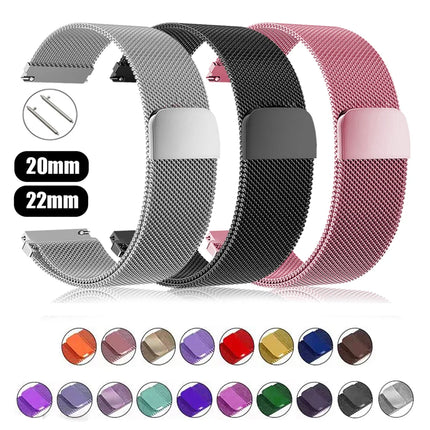 Milanese Loop Strap for Garmin Vivoactive 5 265 Denver SW360 DW Replacement 20mm 22mm Bracelet Watchband Amazfit MOTO Universal
