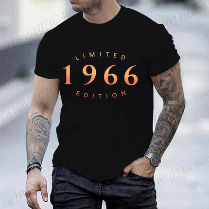 60th Birthday T Shirt,Limited Edition 60th Tee,Perfect Birthday 1966 Gift for Her Him, Men's Birthday Party Tops Tees T-Shirts