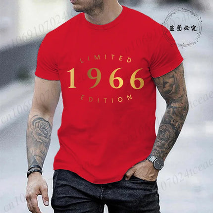 60th Birthday T Shirt,Limited Edition 60th Tee,Perfect Birthday 1966 Gift for Her Him, Men's Birthday Party Tops Tees T-Shirts