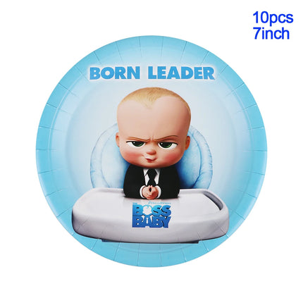 Cartoon Baby Boss Boys Girls Theme Birthday Party Decoration Disposable Tableware Background Balloon Baby Shower Children Gift