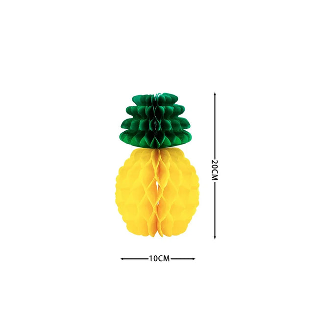 Summer Fruit Honeycomb Ball Strawberry Pineapple Grape Pear Orange Paper Honeycomb Hangings Happy Fruit Birthday Party Decor