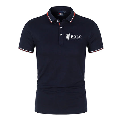 Men's premium summer polo shirt, quick drying, breathable, casual, business fashion, sports, short sleeved, men's clothing