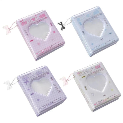 3 inch Korean INS Style Photocard Binder 40 Pockets Love Heart Shaped Card Album Polaroid Photo Album Card Bag Storage Bag