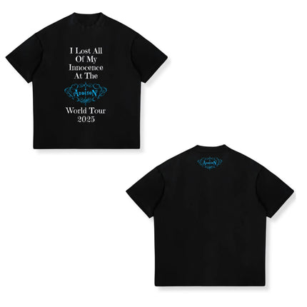 The Addison Rae Tour 2026 T-Shirt Addison Rae Album Merch Vintage T-Shirts Men's and Women's Fashion Cotton Summer New T Shirt