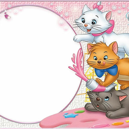 The Aristocats Photography Backdrop For Birthday Party Supplies Marie Photo Backgrounds Pink Marie Cat Theme Baby Shower Banner