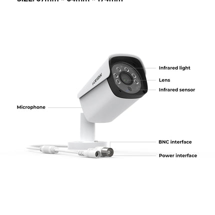 H.VIEW 1080P Camera Surveillance AHD Surveillance CCTV Analog Camera High Resolution IR Cameras PAL NTSC Outdoor Video Cameras