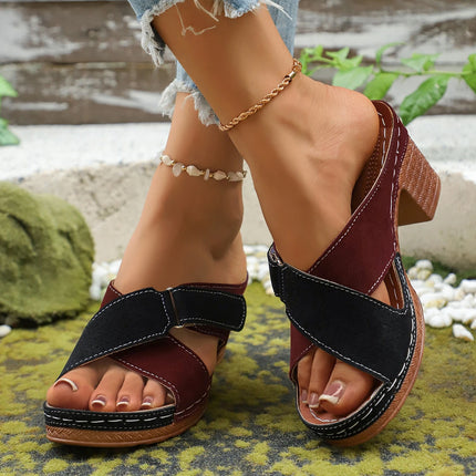 New Women Summer Lightweight Hollow Sandals High Heels New Dress Shoes Chunky Open Toe Slippers Female Casual Slingback Sandals