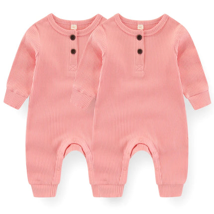 Unisex Rompers 2/3Pieces New Born Baby Girl Clothes Sets 0-24M Baby Boy Clothes Solid Color Zipper Cartoon Autumn Spring Bebes
