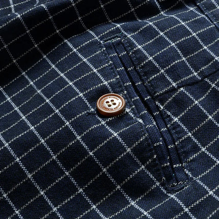 Summer dress pants for men Cotton Casual cargo Pants Man Straight Loose Suit pants Plaid Trousers Male Big size Brand Clothes