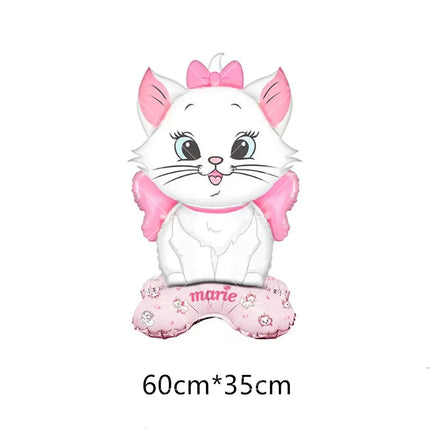 Marie Cat Balloons The Aristocats Party Decoration Cartoon Princess Happy Birthday Banner Tableware Pet Cake Topper Background