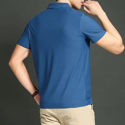 YJKVUR 2026 Summer New Polo Shirt Men 3 Buttons Casual Work T Shirts Quick Dry Short Sleeve Golf Shirt High Quality Plus Size