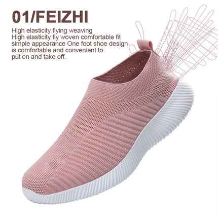 New Pink Women Shoes Soft Sneakers Lightweight And Comfortable Women Slip On Lazy Loafers Walking Shoes For Women Size 36-42
