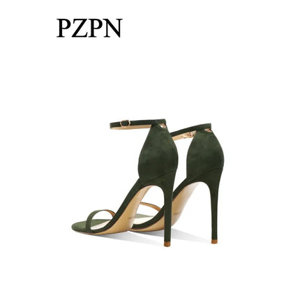 Black striped high-heeled shoes for women new summer collection,sexy with exposed toes,not tiring,slim heels sandals for women