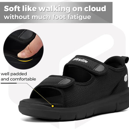 FitVille Men's Adjustable Wide Width Diabetic Sandals, Orthopedic Comfort Sandals with Arch Support for Swollen Feet & Foot Neuropathy