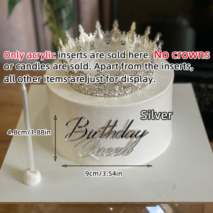 Princess Queen Theme Acrylic Cake Topper for Girls Sweet 16 Mitzvah Baby Shower Birthday Cake Decor Party Celebration Supplies