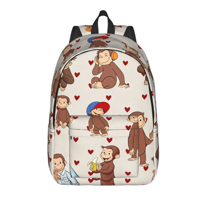 Curious George Dessert Activity Stickers Backpack  Travel Backpacks Girl Kawaii School Bags Designer Big Rucksack
